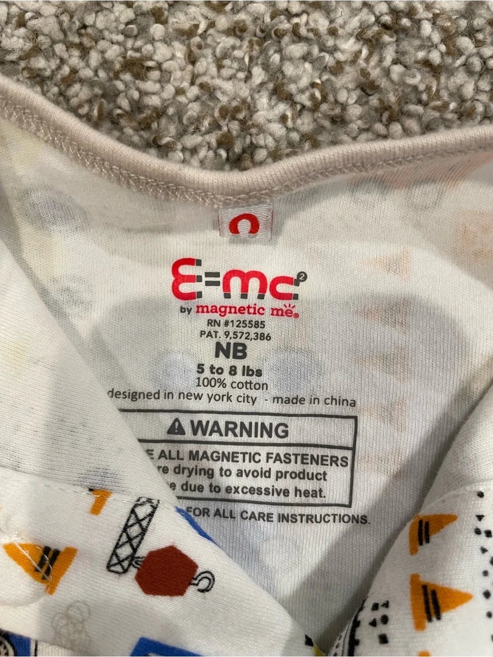 E=MC2 by Magnetic Me Cotton Baby Boy Sleeper Size Newborn